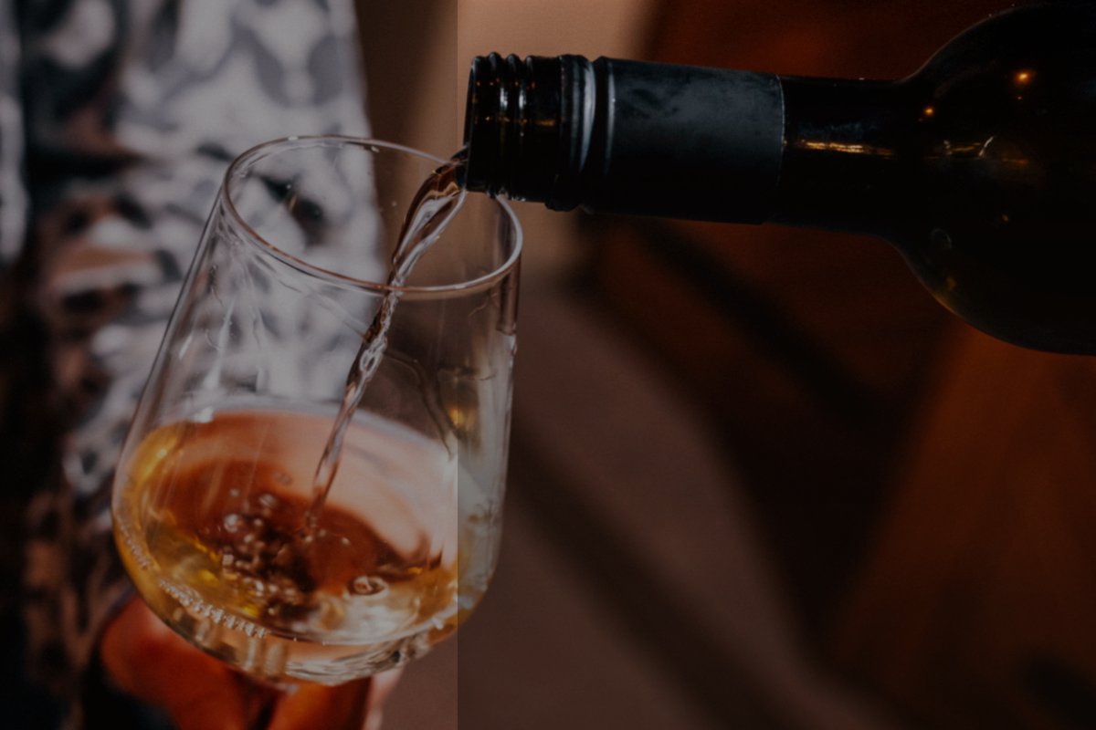 Wine glass in cellar